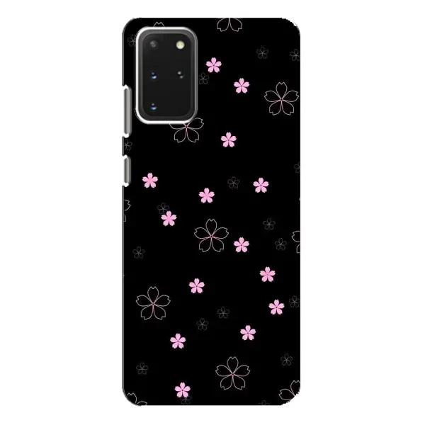 Чехол с принтом «Розовые цветы на черном» для Samsung Galaxy S20 Plus