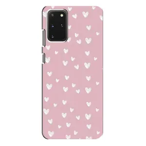 Чохол з розовим принтом для Samsung Galaxy S20 Plus (Сердечки на рожевому)