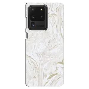 Мраморный чехол на Samsung Galaxy S20 Ultra (VPrint) (Белый мрамор)