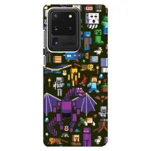 Чохол Майнкрафт на Samsung Galaxy S20 Ultra (AlphaPrint) Minecraft (Колаж Майнкрафт)