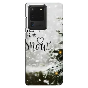 Новогодние, Праздничные Чехлы для Samsung Galaxy S20 Ultra - 2024 год (Let it snow)