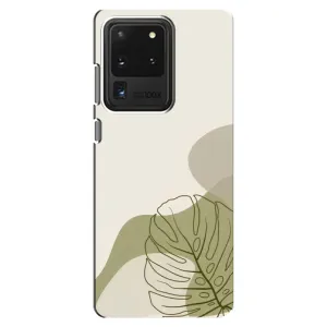 Силконовий чохол з принтом в квітах на Samsung Galaxy S20 Ultra (Зелена монстера дизайн)