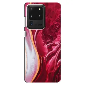 Чохол для Самсунг Галаксі С20 Ультра - з принтом (Дизайнерські) (AlphaPrint) (Мрамор червоний)