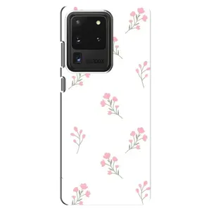 Чехол с розовым рисунком для Samsung Galaxy S20 Ultra (Розовые цветы)