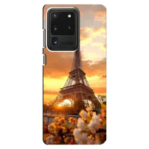 Чехол Эйфелева Башня для Samsung Galaxy S20 Ultra - (AlphaPrint) (Солнечная башня)