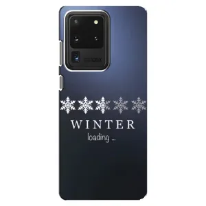 Зимние Чехлы для Самсунг С20 Ультра - прозрачный фон (Winter loading)