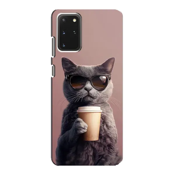 Чехол с принтом «Кот с кофе» для Samsung Galaxy S20