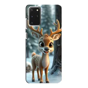 Яркий чехол для Samsung Galaxy S20 с Зимними Оленятами (Олененок в лесу)
