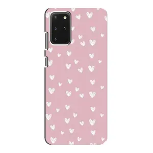 Чохол з розовим принтом для Samsung Galaxy S20 (Сердечки на рожевому)