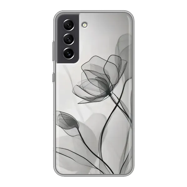 Чехол с принтом «Черные цветы» для Samsung Galaxy S21 FE Чехол с принтом «Черные цветы» для Samsung Galaxy S21 FE