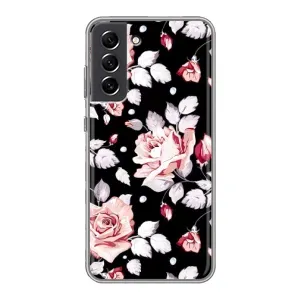 Чохли з квітами для Samsung Galaxy S21 FE (VPrint) (Квіти на чорному)