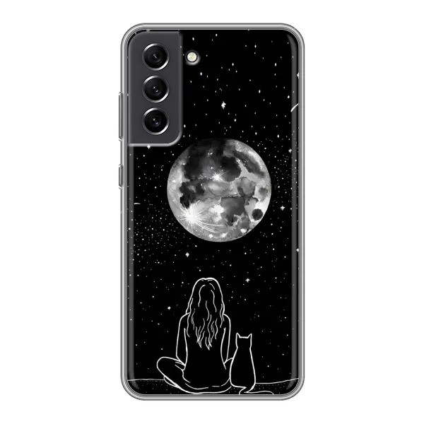 Чохол з принтом «Дівчина з котом» для Samsung Galaxy S21 FE