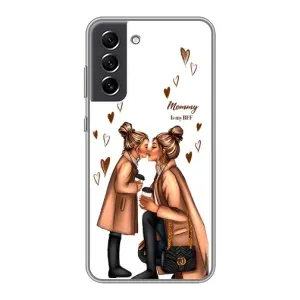 Чехол с печатью для Samsung Galaxy S21 FE - (Мама с ребенком) (AlphaPrint) (Дочка и мама)