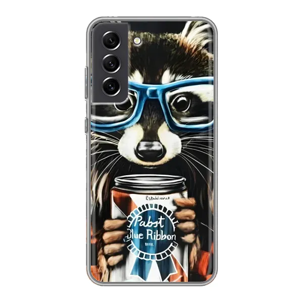 Чохол з принтом «Єнот з банкою» для Samsung Galaxy S21 FE Чохол з принтом «Єнот з банкою» для Samsung Galaxy S21 FE