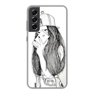 Чехол с печатью для Samsung Galaxy S21 FE - (Мода) (AlphaPrint) (Фото девочки)