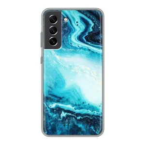 Мраморний чехол на Samsung Galaxy S21 FE (VPrint) (Блакитний мрамор)