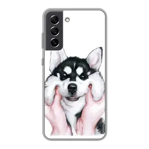Чехол с Хаски для Samsung Galaxy S21 FE - (AlphaPrint) (Хаски улыбака)
