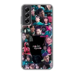 Чохол Гра в кальмара для Samsung Galaxy S21 FE (Колаж Гра кальмара)