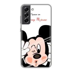 Эксклюзивный чехол для Samsung Galaxy S21 FE (AlphaPrint - Мультяшные) (Маус Микки)