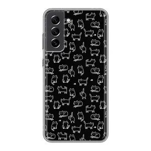 Чехол с принтом для Samsung Galaxy S21 FE (AlphaPrint) Модные коты (Меленькие котики)