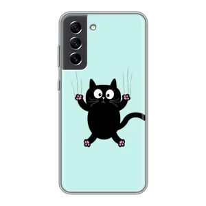 Чехол с принтом для Samsung Galaxy S21 FE (AlphaPrint) Модные коты (Падающий кот)