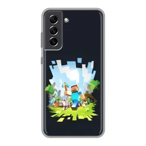 Чохол Майнкрафт на Samsung Galaxy S21 FE (AlphaPrint) Minecraft (персонажі Minecraft)