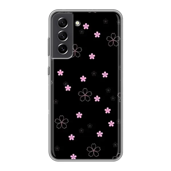 Чохол з принтом «Рожеві квіти на чорному» для Samsung Galaxy S21 FE Чохол з принтом «Рожеві квіти на чорному» для Samsung Galaxy S21 FE