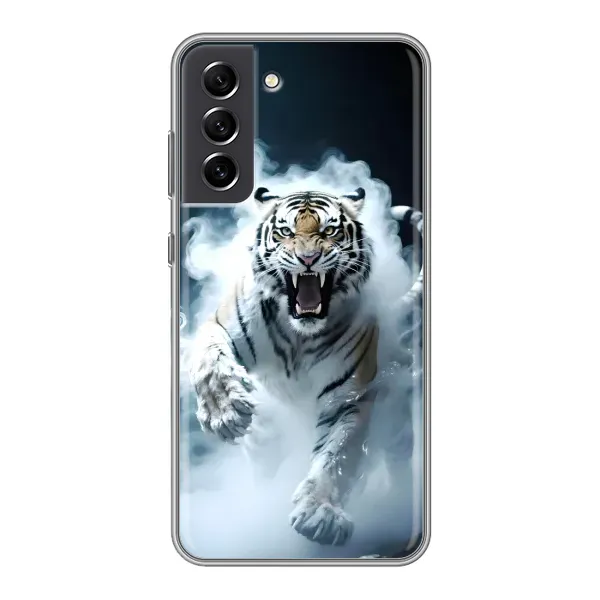 Чохол з принтом «Білий тигр у диму» для Samsung Galaxy S21 FE