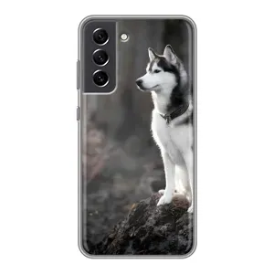 Чехол с Хаски для Samsung Galaxy S21 FE - (AlphaPrint) (Верный пес)