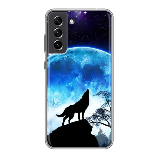 Чохол з принтом «Вовк на місяць» для Samsung Galaxy S21 FE