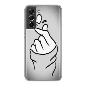 Чехол с принтом для Samsung Galaxy S21 FE (AlphaPrint - Знак сердечка) (Значок Love)