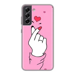 Чехол с принтом для Samsung Galaxy S21 FE (AlphaPrint - Знак сердечка) (Знак Love)