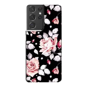 Чохли з квітами для Samsung Galaxy S21 Plus (VPrint) (Квіти на чорному)