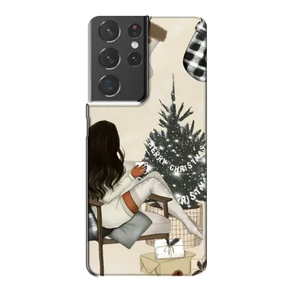Чехол с принтом «Девушка с елкой» для Samsung Galaxy S21 Plus Чехол с принтом «Девушка с елкой» для Samsung Galaxy S21 Plus