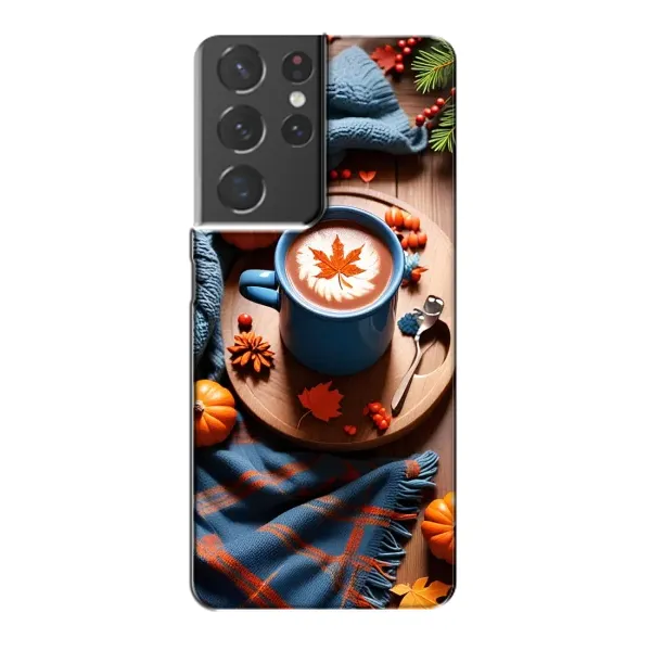 Чехол с принтом «Кофе и тыковки» для Samsung Galaxy S21 Plus Чехол с принтом «Кофе и тыковки» для Samsung Galaxy S21 Plus