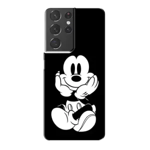 Міккі Маус чохол для Samsung Galaxy S21 Plus (AlphaPrint - Мультяшні) (Маус на чорному)