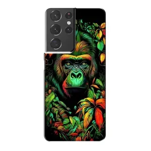 Чохол з Мавпами Samsung Galaxy S21 Plus - (AlphaPrint) (Мавпа в квітах)