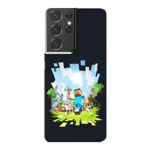 Чохол Майнкрафт на Samsung Galaxy S21 Plus (AlphaPrint) Minecraft (персонажі Minecraft)