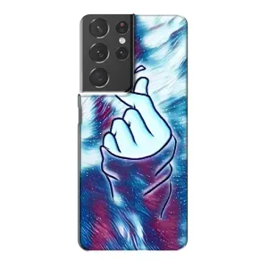 Чохол з принтом для Samsung Galaxy S21 Plus (AlphaPrint - Знак сердечка) (Радужне серце)
