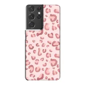 Чехол с розовым рисунком для Samsung Galaxy S21 Plus (Розовый леопард)