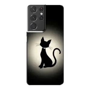 Чохол з принтом для Samsung Galaxy S21 Plus (AlphaPrint) Модні коти (Силует котика)