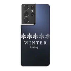 Зимні Чохли для Самсунг Галаксі S21 Plus - прозорий фон (Winter loading)