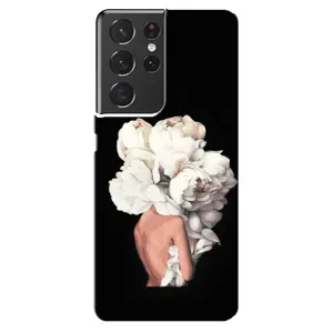 Чехлы (ART) Цветы на Samsung Galaxy S21 ultra (VPrint) (Белые цветы)