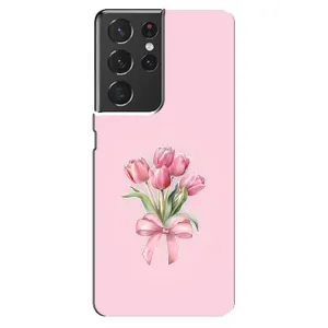 Чохол з розовим принтом для Samsung Galaxy S21 ultra (Букет квітів)