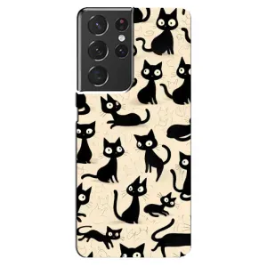 Чохол з малюнком кіт на Samsung Galaxy S21 ultra (Чорні коти)
