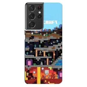 Чехол Майнкрафт на Samsung Galaxy S21 ultra (AlphaPrint) Minecraft (фон Minecraft)