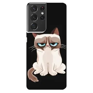 Чохол з принтом для Samsung Galaxy S21 ultra (AlphaPrint) Модні коти (Сумний кіт)