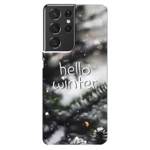 Новогодние, Праздничные Чехлы для Samsung Galaxy S21 ultra - 2024 год (Hello winter)