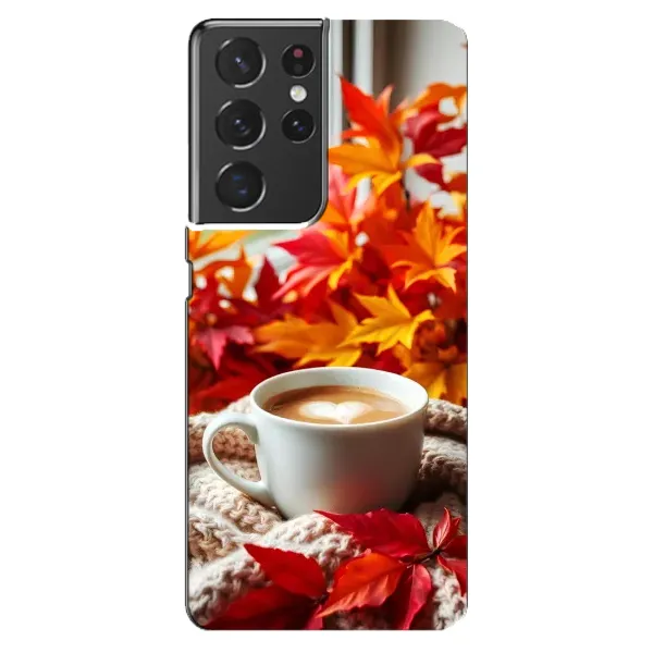 Чохол з принтом «Кава та листя» для Samsung Galaxy S21 ultra Чохол з принтом «Кава та листя» для Samsung Galaxy S21 ultra