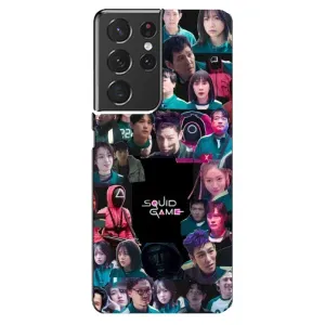 Чехол Гра в кальмара для Samsung Galaxy S21 ultra (Коллаж Игра кальмара)